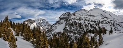 白天蓝天下的雪山